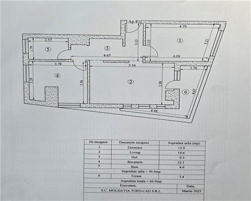 Apartament cu 2 camere de vanzare in Tatarasi