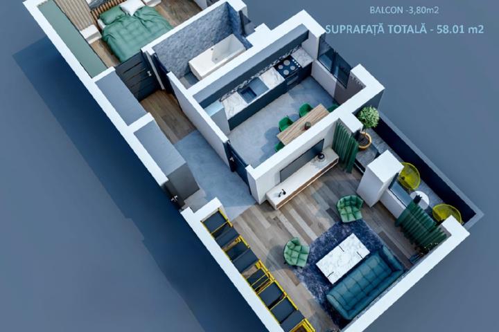 Apartament 2 camere de vanzare Bucium