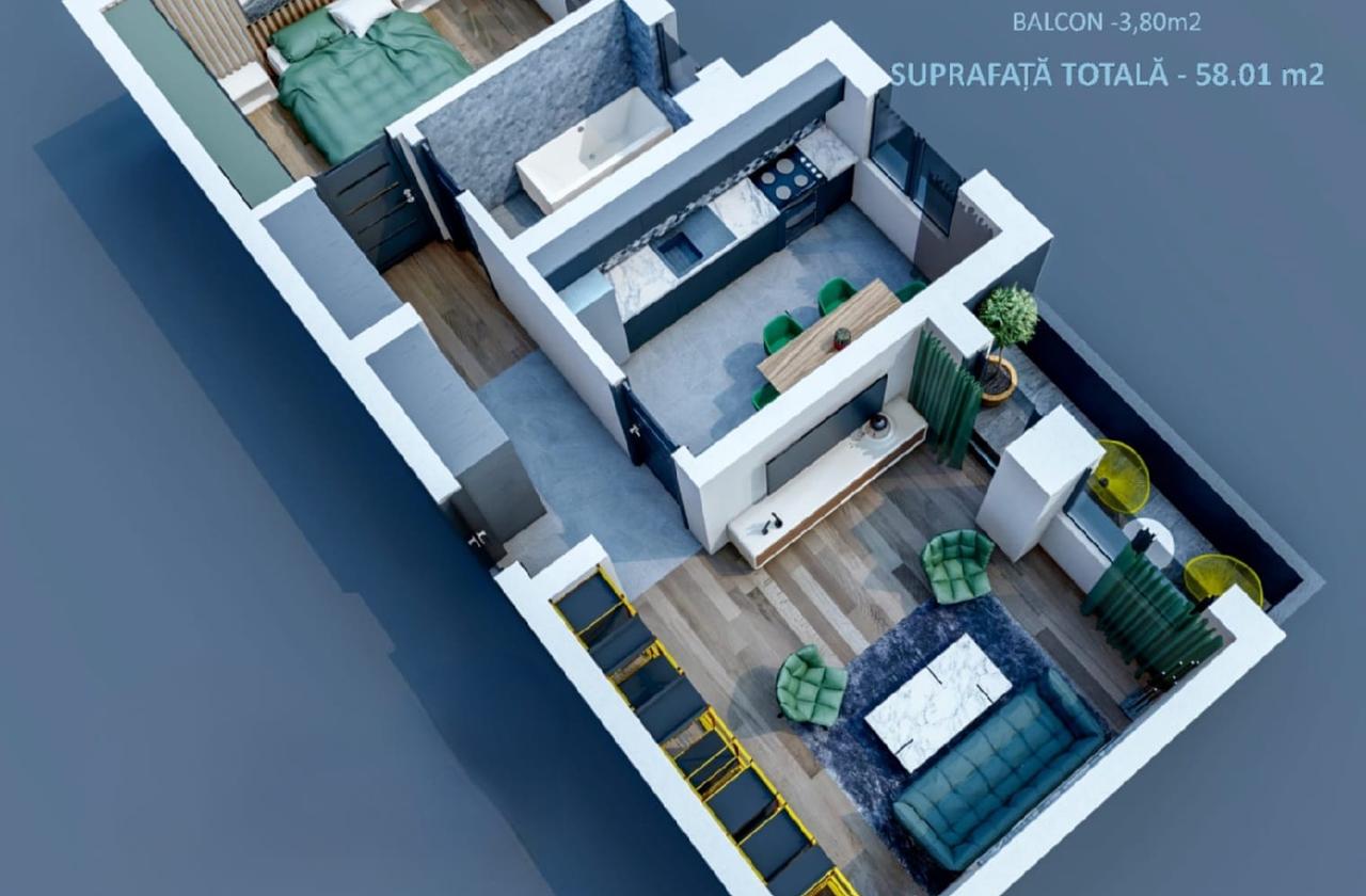 Apartament 2 camere de vanzare Bucium