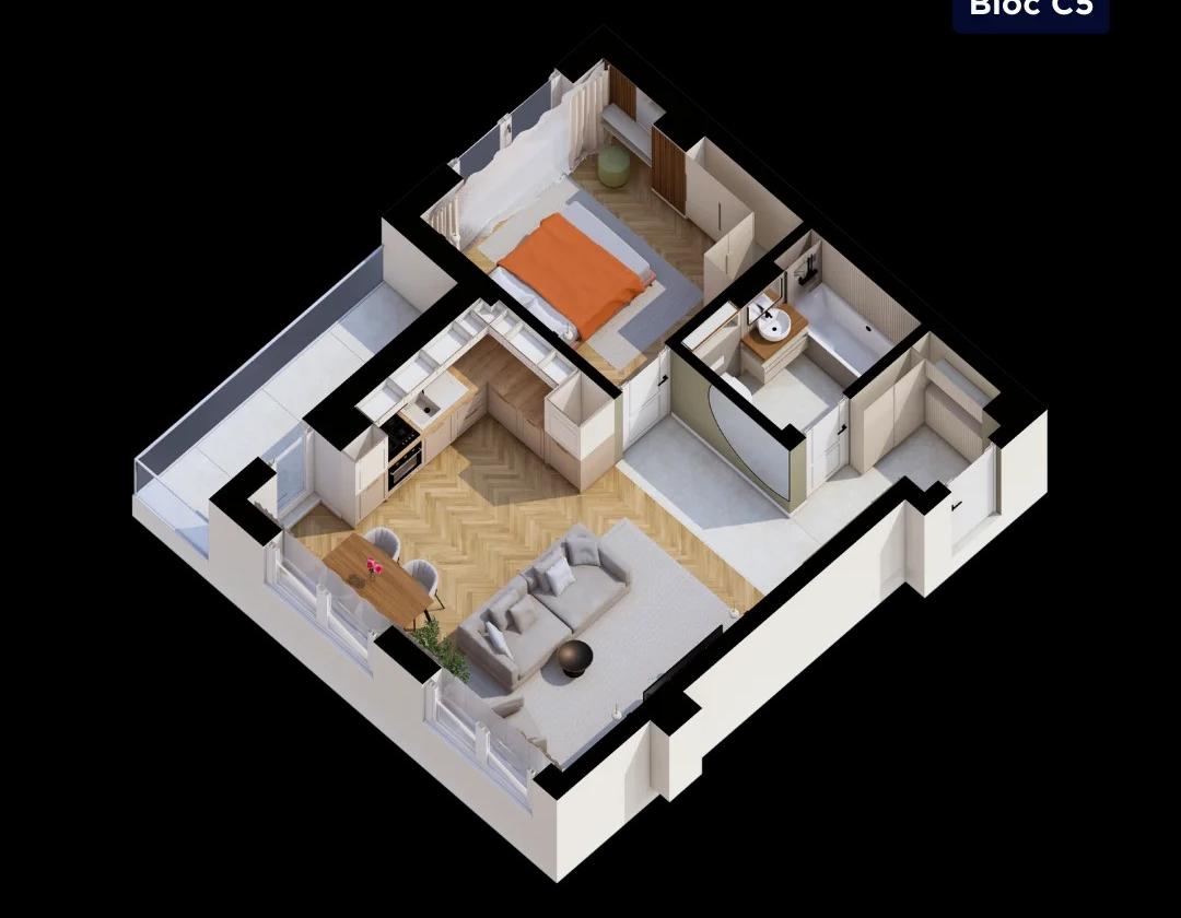 Apartament 2 camere de vanzare Nicolina - C.U.G.