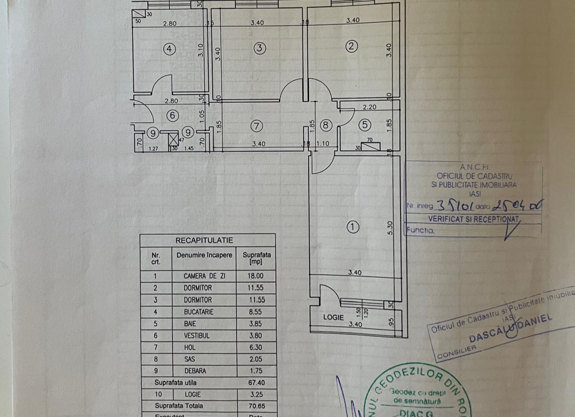 Apartament 3 canere decomandat zona Galata -Iasi